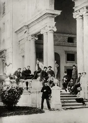 Residents of Villa Medici in Rome, Photo Sent and Dedicated by Claude Debussy to His Parents, 1884-85